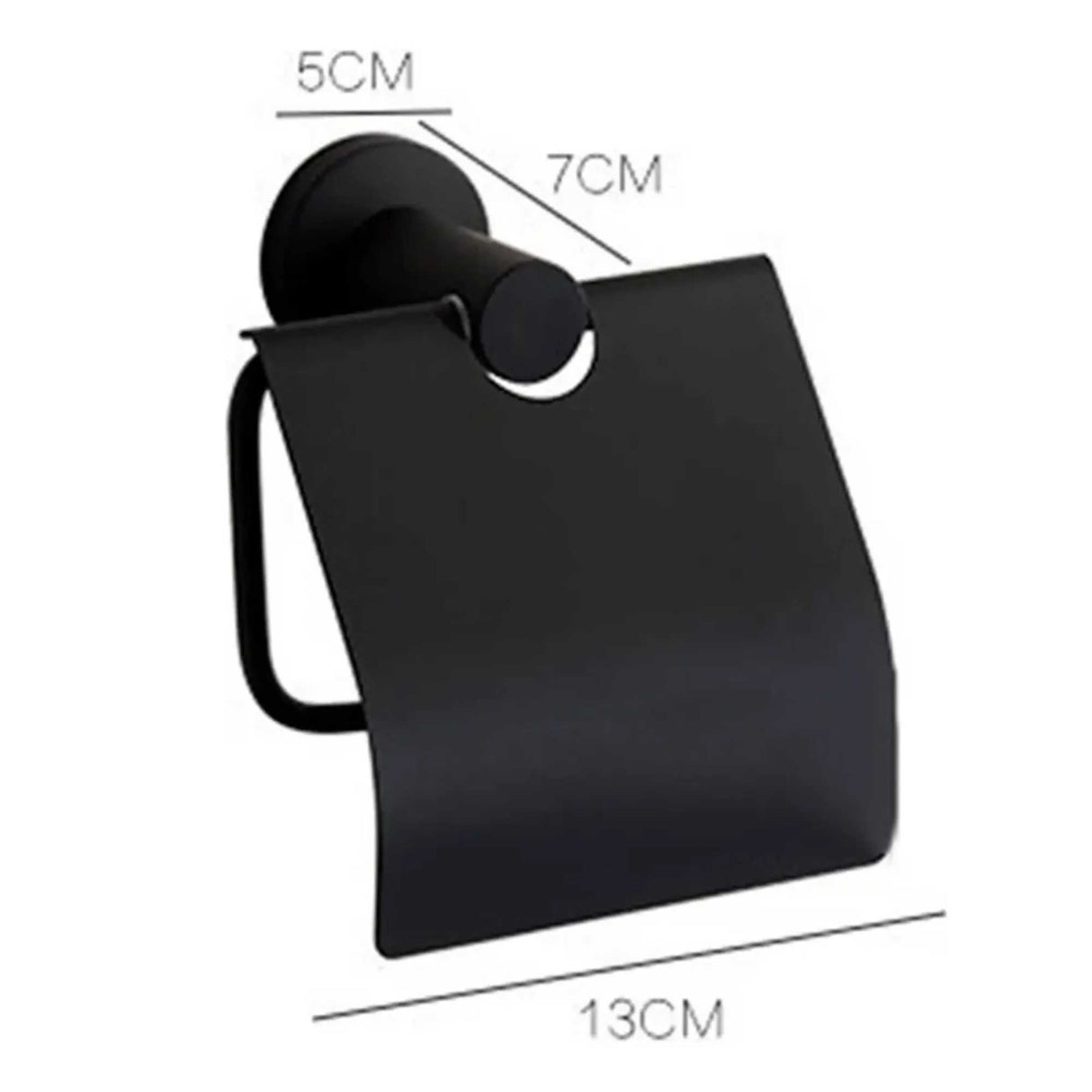 Porta Rollo con Tapa Negro Mate para Baño | Accesorio Moderno y Elegante