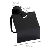 Porta Rollo con Tapa Negro Mate para Baño | Accesorio Moderno y Elegante