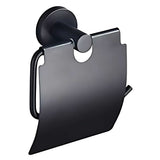 Porta Rollo con Tapa Negro Mate para Baño | Accesorio Moderno y Elegante