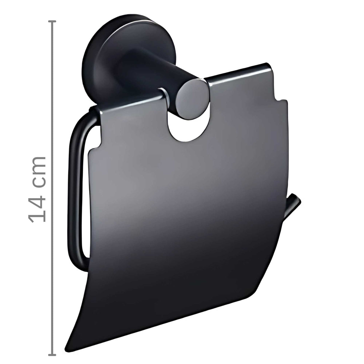 Porta Rollo con Tapa Negro Mate para Baño | Accesorio Moderno y Elegante