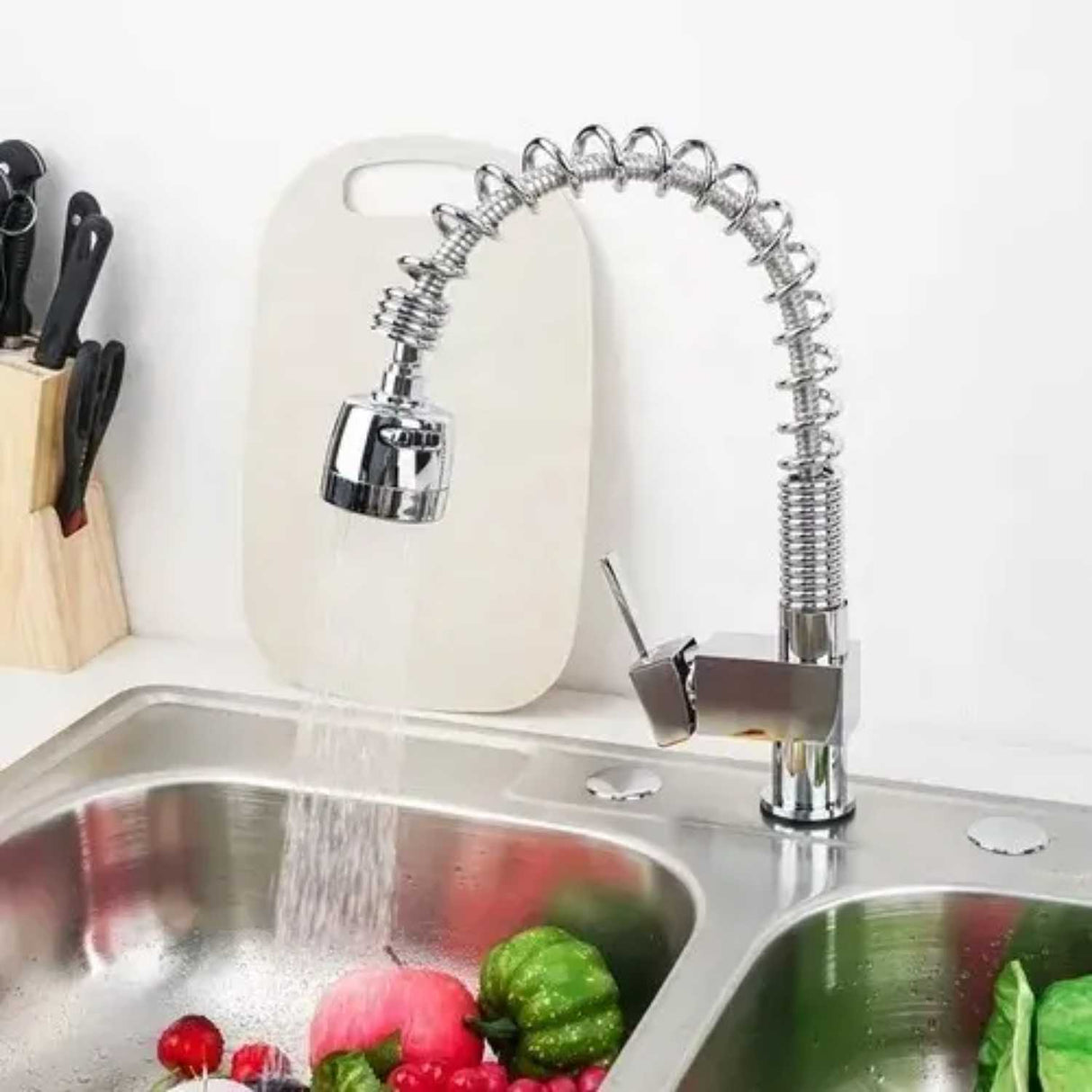 Monocontrol Lavaplatos Semi Industrial Cromado con Cabezote Extraíble | Grifería Moderna para Cocina