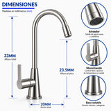 Grifería Monocontrol Lavaplatos Rombo Cromado 39 cm | Diseño Moderno para Cocina