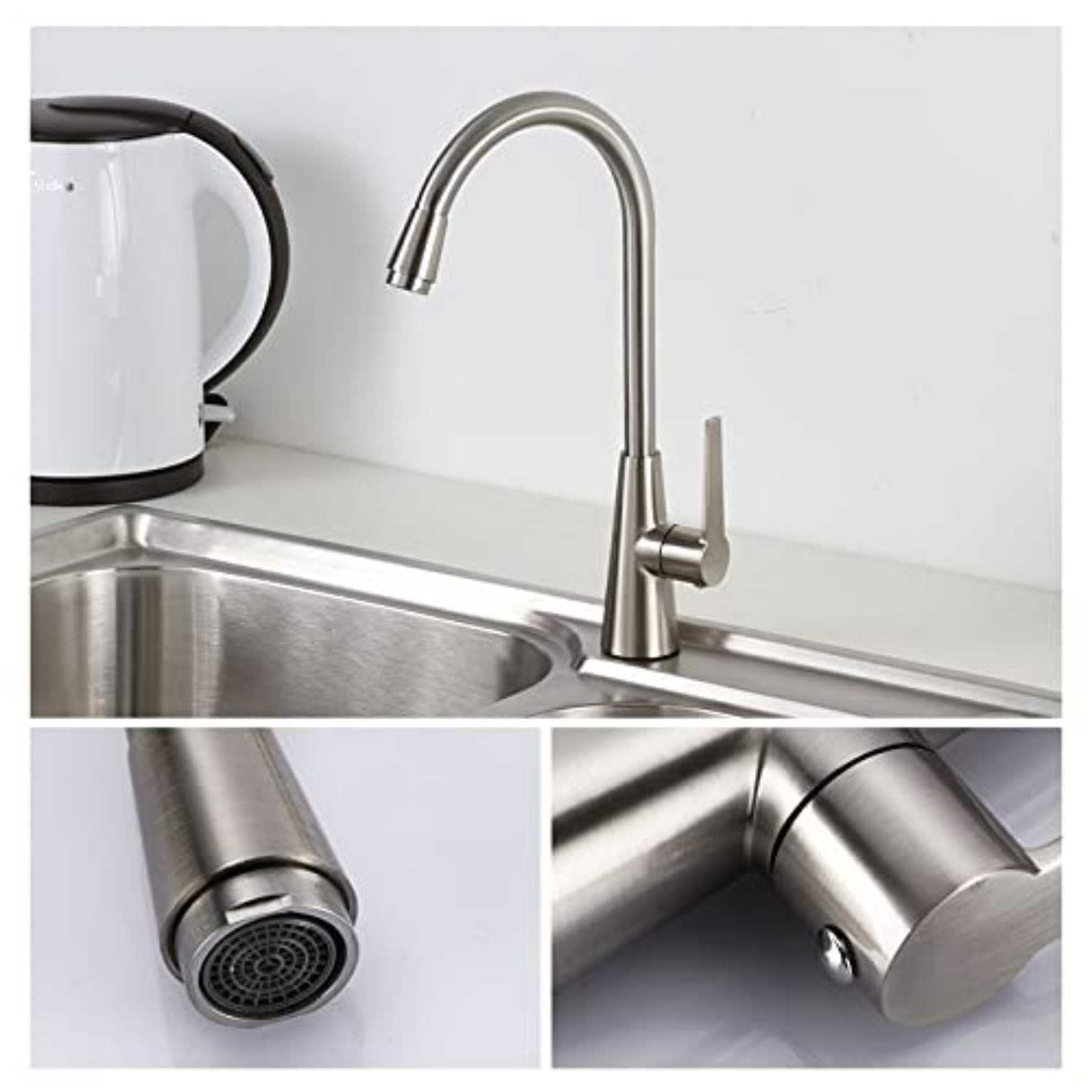Grifería Monocontrol Lavaplatos Rombo Cromado 39 cm | Diseño Moderno para Cocina