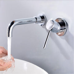 Grifería Monocontrol Lavamanos Pared Cromado 20 cm | Diseño Moderno para Baño Elegante