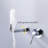 Grifería Monocontrol Lavamanos Pared Cromado 20 cm | Diseño Moderno para Baño Elegante