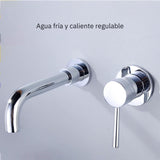 Grifería Monocontrol Lavamanos Pared Cromado 20 cm | Diseño Moderno para Baño Elegante