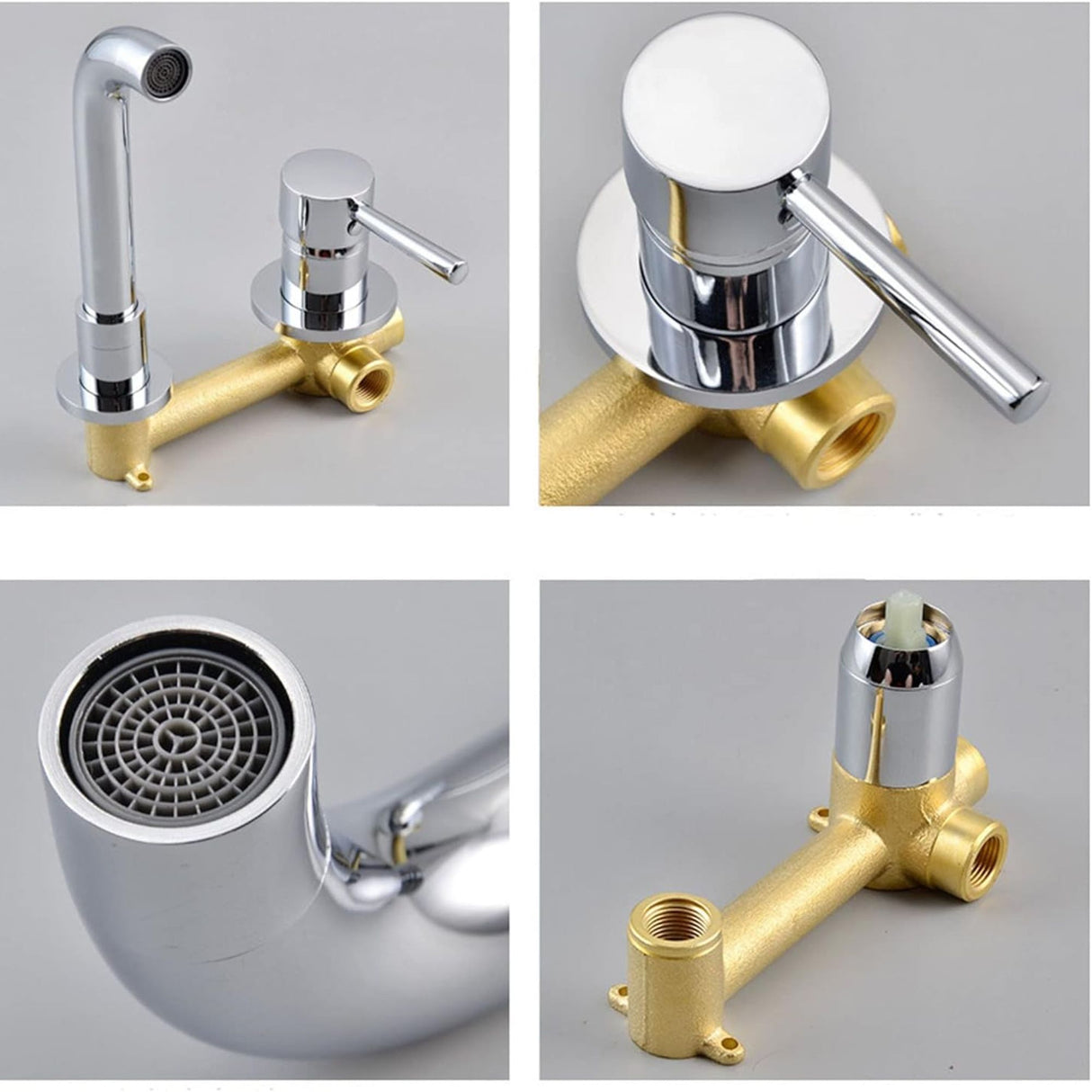 Grifería Monocontrol Lavamanos Pared Cromado 20 cm | Diseño Moderno para Baño Elegante
