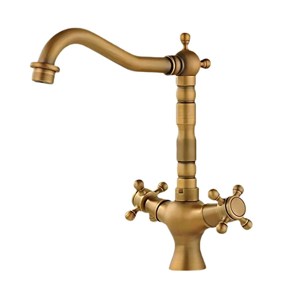 Grifería Monoblock Vintage Metálica de Lujo | Cuello Giratorio 360° para Cocina o Baño