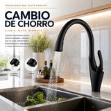 Grifería Lavaplatos Tipo Cisne Extraíble Cromada | Monocontrol 360° de Alta Calidad