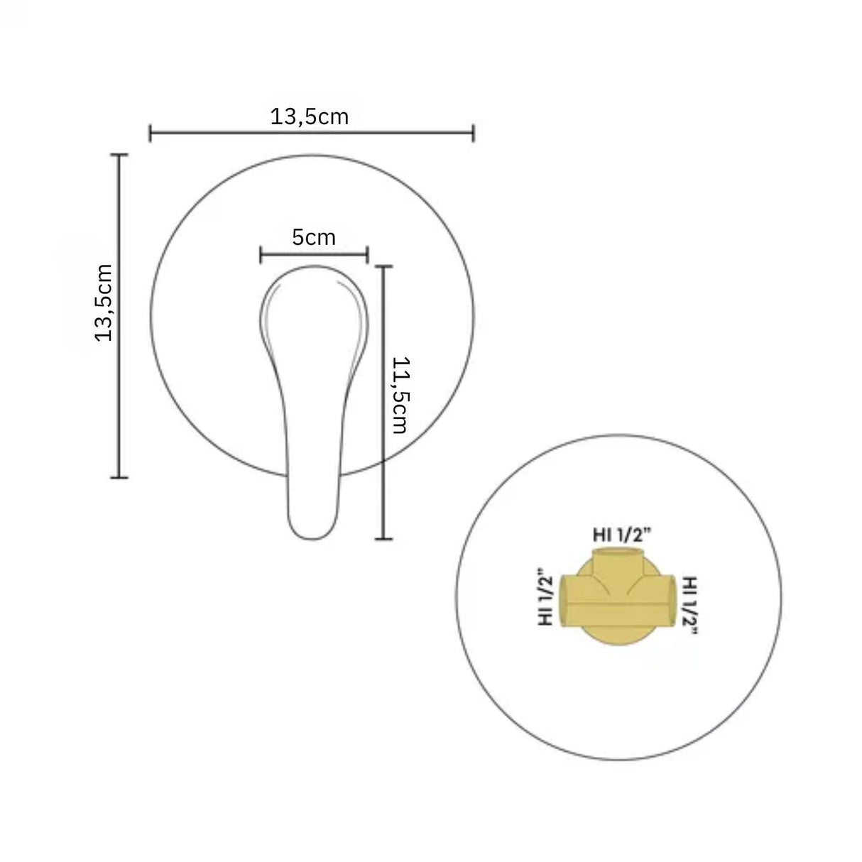 Monocontrol ducha redonda negra