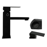 Grifería Lavamanos Mezclador Poste Bajo Negra