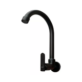 Grifería De Pared Para Lavaplatos Negra Mate 360° | Llave Agua Fría Metálica Para Cocina y Lavadero