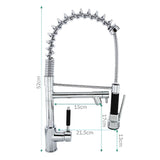 Grifería monocontrol espiral gourmet doble salida cromada - detalle