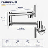 Llave Pared Escualizable Acero Inoxidable 304 Satin 58 cm | Grifería Flexible para Cocina