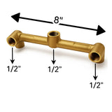 Set Griferia Ducha Alta Calidad Cuerpo Bronce Cruceta Cromo