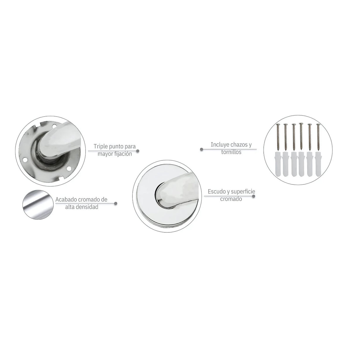 Barra de Seguridad en Acero Inoxidable Alta Calidad 30 - 40 - 50 - 60  cm - Superficie Lisa y Brillante, alta calidad