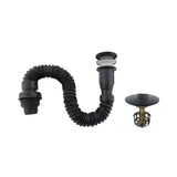 Kit Completo de Desagüe y Grifería Lavamanos Negra - Flexibilidad y Estilo Minimalista