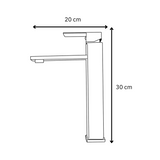 Mezclador Lavamanos Poste Alto Acero Inox Satín