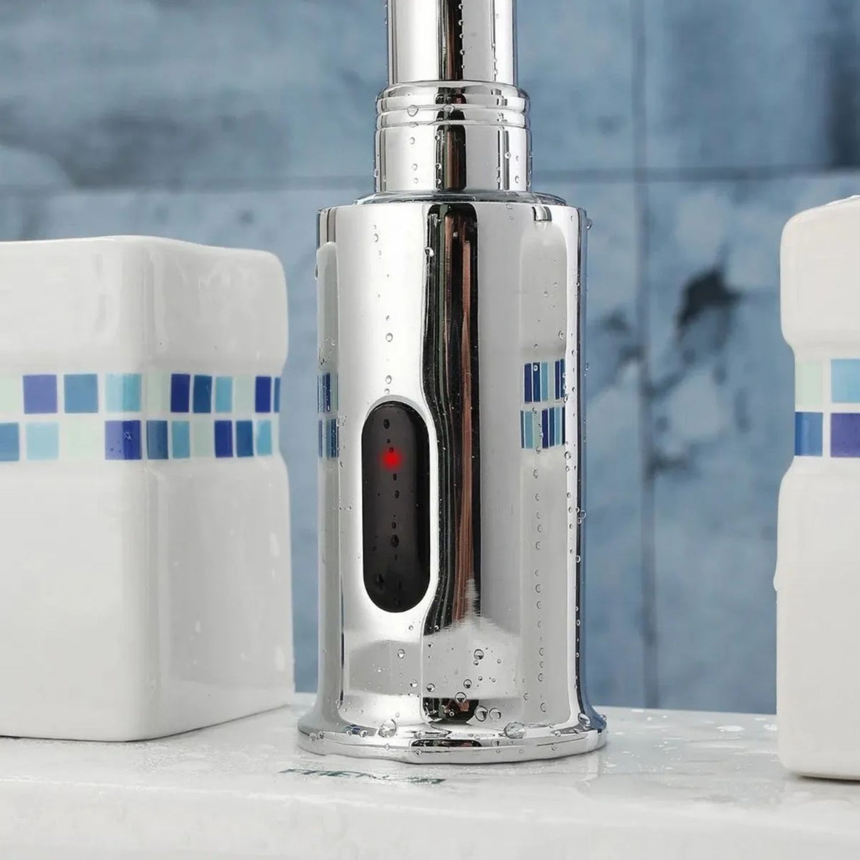 Grifería Sensor Lavamanos Cuello Alto Infrarrojo Hibrida Cro