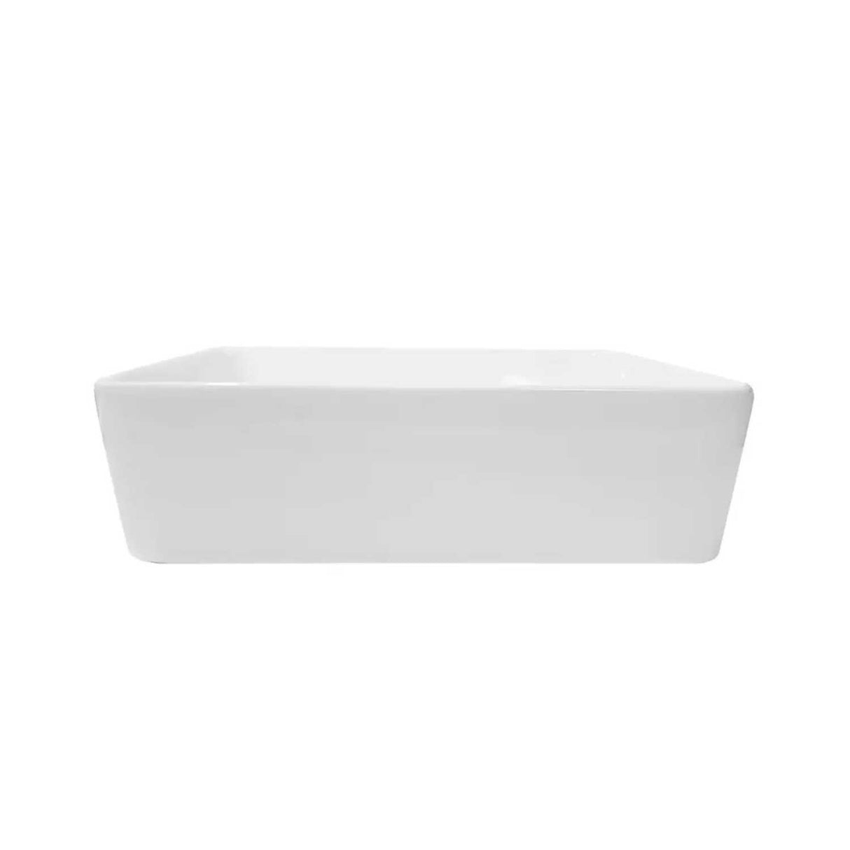 Lavamanos Sobreponer Rectangular Cerámico Blanco 48 x 37 cm para Baño Moderno
