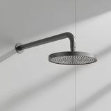 Regadera Redonda 25 Cm Spacco Gris Concreto Brazo 30cm Acero