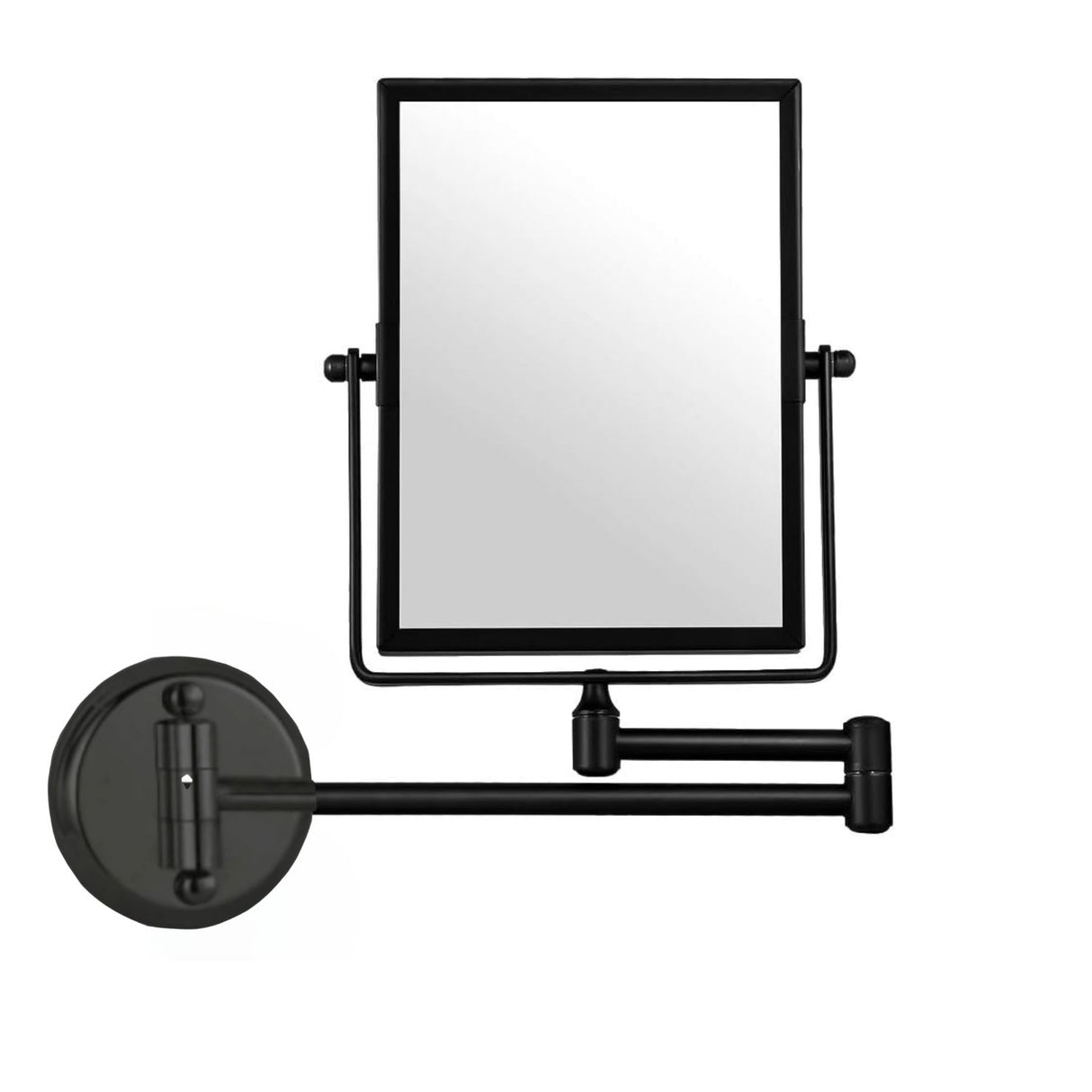 Espejo Cuadrado Ajustable Negro - Aumento 1x a 3x