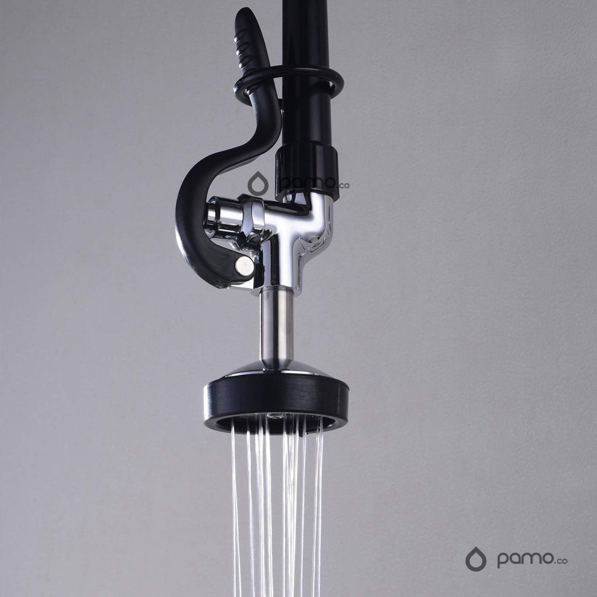 Grifería Cocina Industrial Pared Metálica - Cromo - 8” (20 cm) - Racores Ajustables