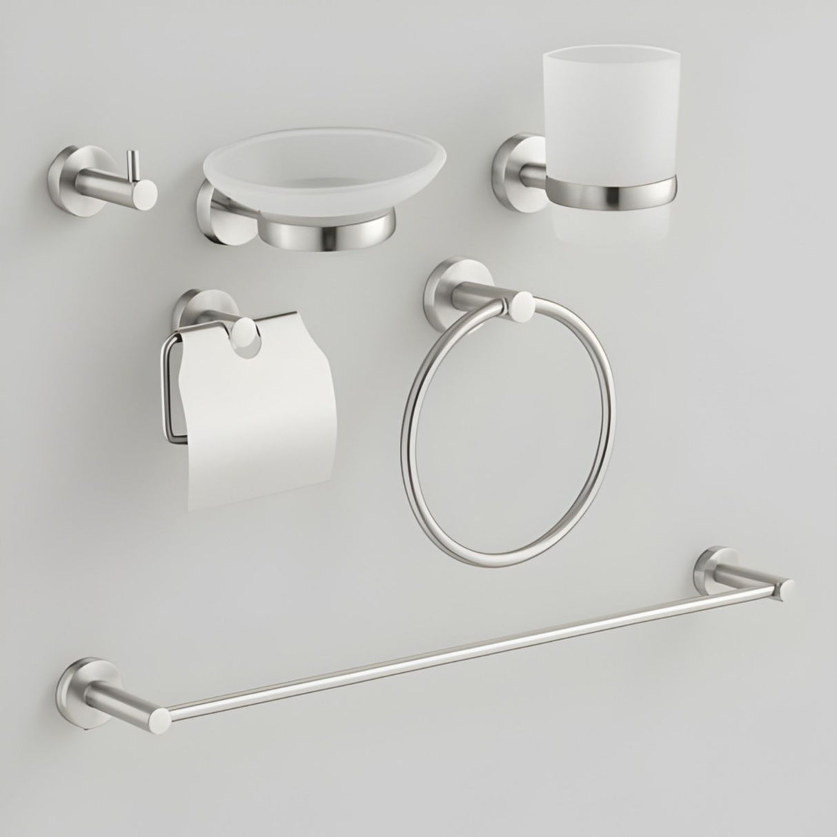 Juego De Accesorios Para Baño X 6 Sovrano Níquel Texturiza