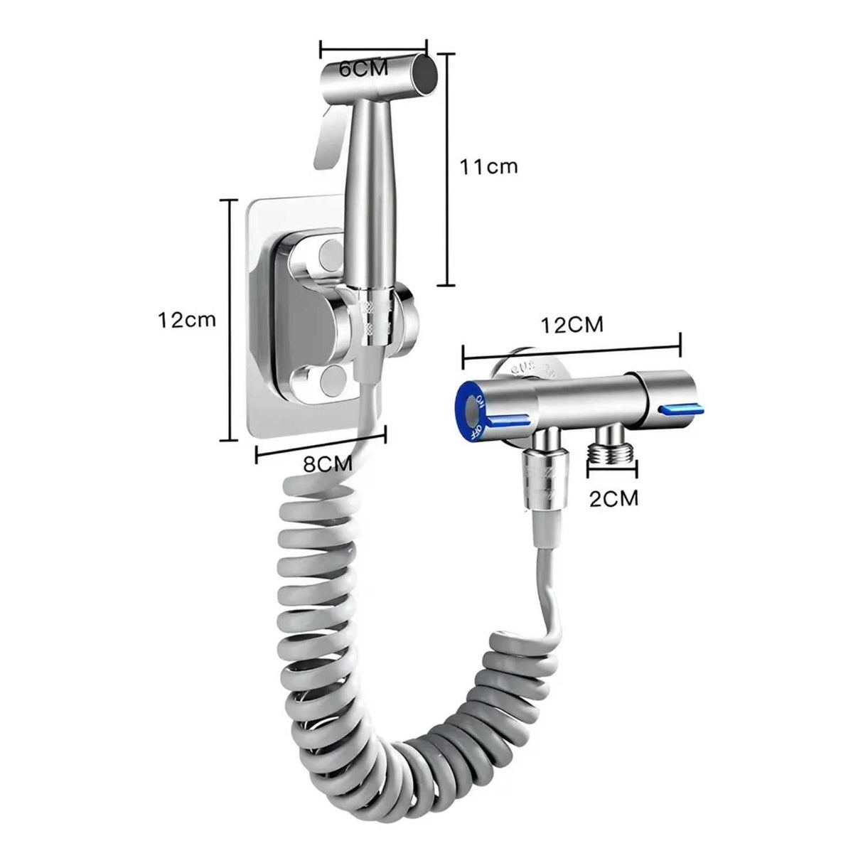 Grifo para Inodoro con Válvula Angular de Doble Salida en Acero Inoxidable Bidet