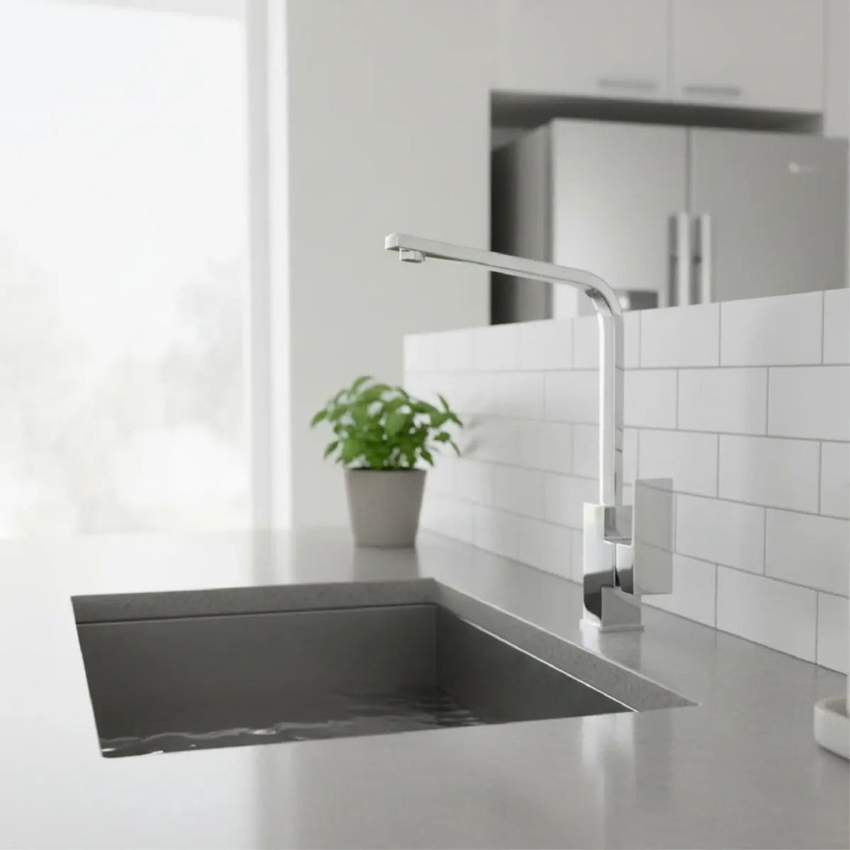Grifería Monocontrol Vertical Düsseldorf Cromada para Lavaplatos con Alcance de 24 cm