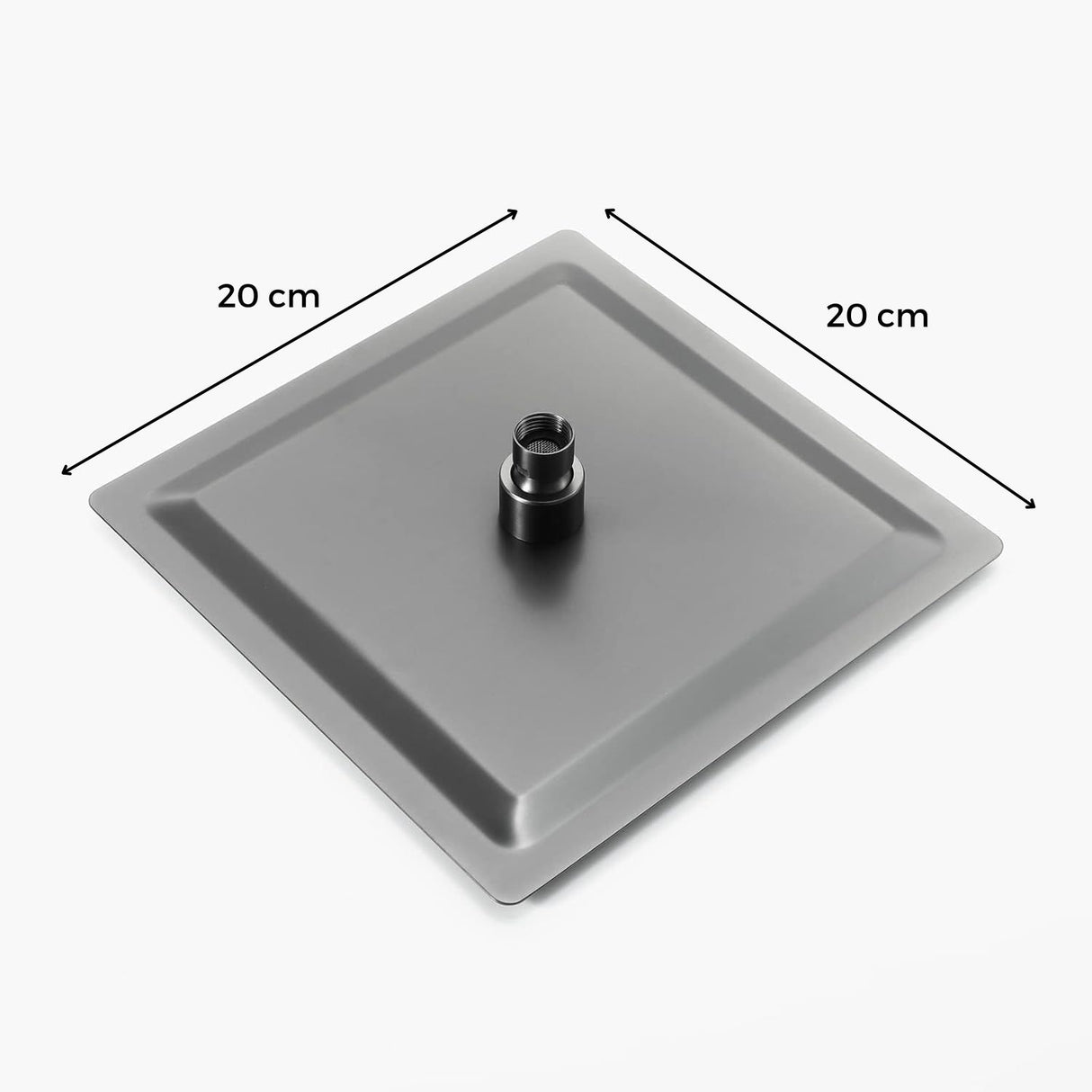 Regadera Gris de Ducha en Acero SUS304  - 20 cm - Sin Tubo