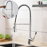 Griferia Lavaplatos Industrial Monocontrol Cromada Flexible