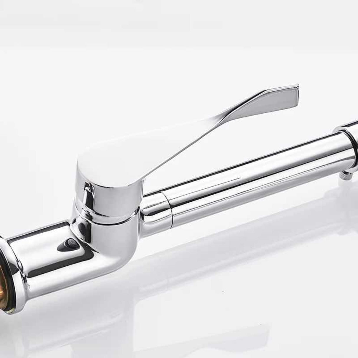 Griferia Lavaplatos Industrial Monocontrol Cromada Flexible