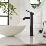 Grifería lavamanos monocontrol Alta negra Iris