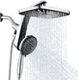 High Pressure Rain Shower Head: Upgrade Shower Heads with Handheld Spray Combo with Fixed Showerhead and 10 Sprays Handheld Shower Head, Detachable Showerheads Built-in Magnetic Docking and Power Jets