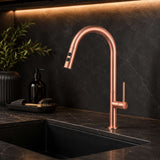 Grifería Lavaplatos Extraíble Oro Rosa Vintage | Monocontrol Flexible para Cocina Premium
