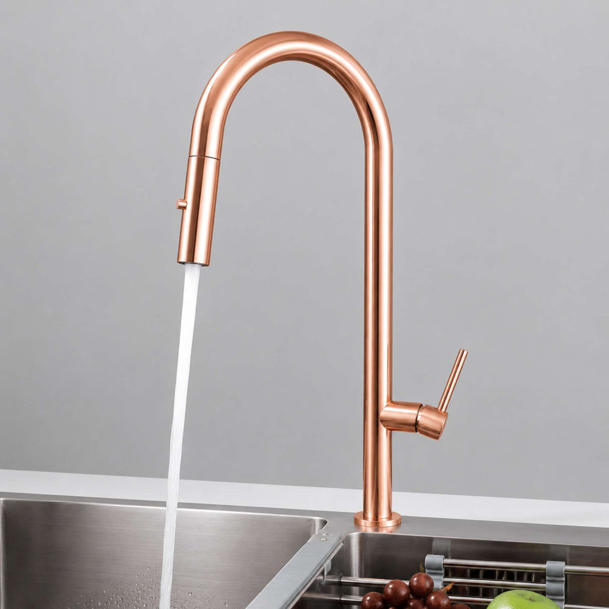 Grifería Lavaplatos Extraíble Oro Rosa Vintage | Monocontrol Flexible para Cocina Premium