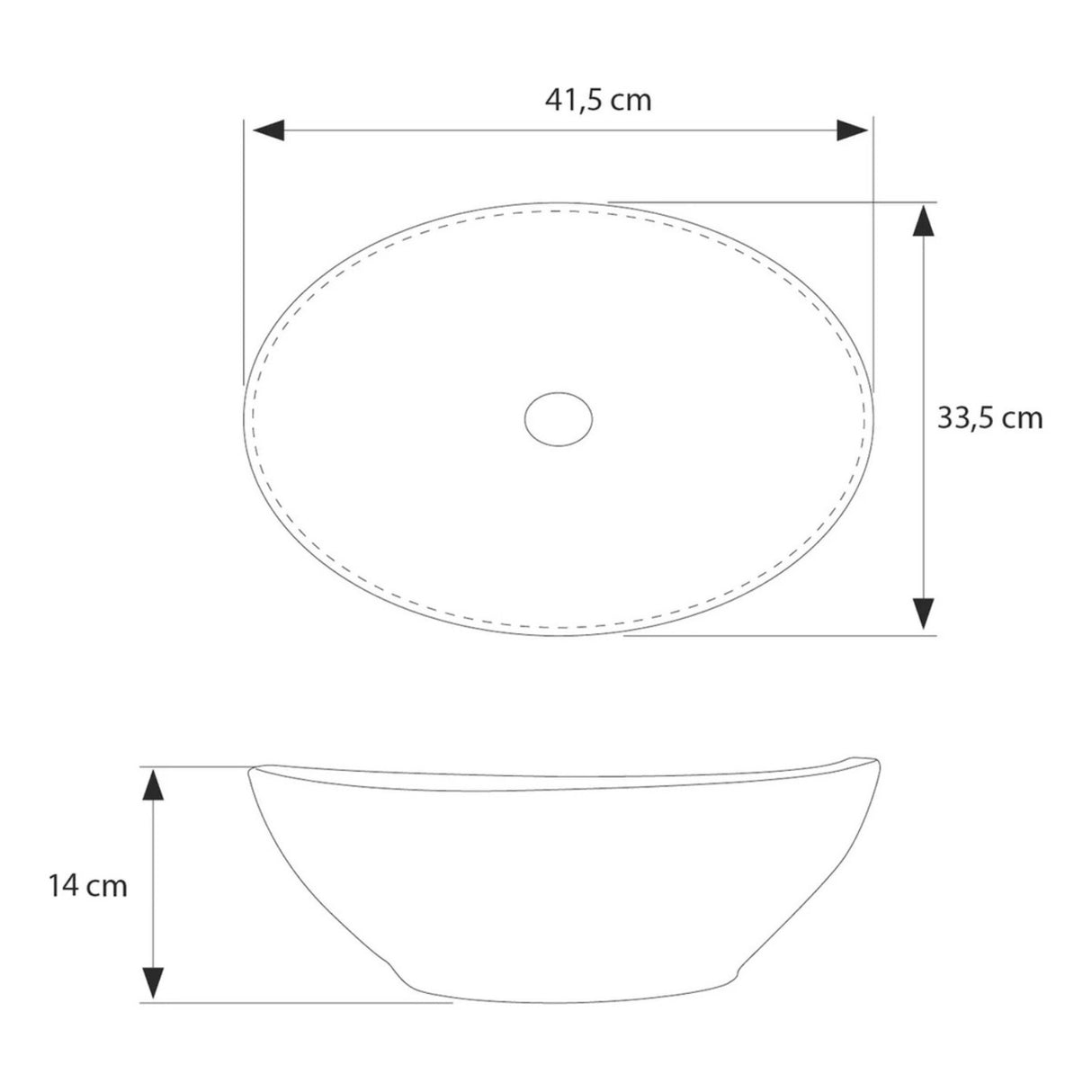 Lavamanos Tipo Canoa Ceramica Gris Marmol