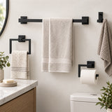 Juego De Accesorios De Baño Plano Negro 5 Piezas