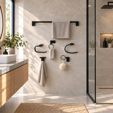 Juego De Accesorios De Baño Plano Negro 6 Piezas