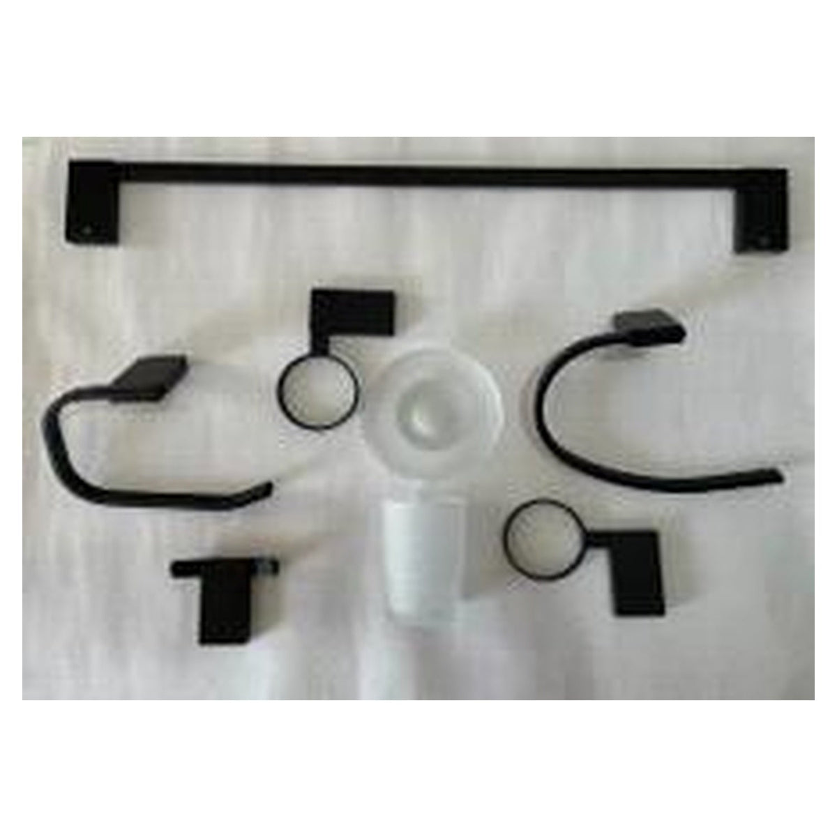 Juego De Accesorios De Baño Plano Negro 6 Piezas