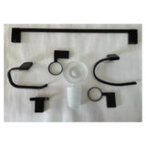 Juego De Accesorios De Baño Plano Negro 6 Piezas