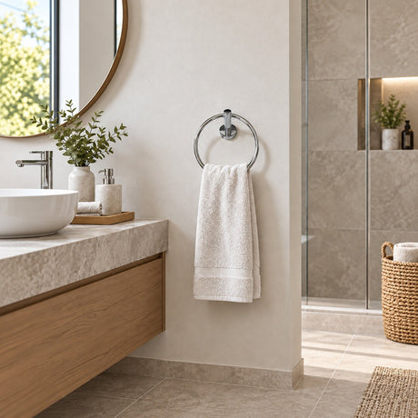 Toallero Redondo Cromado Para Baño
