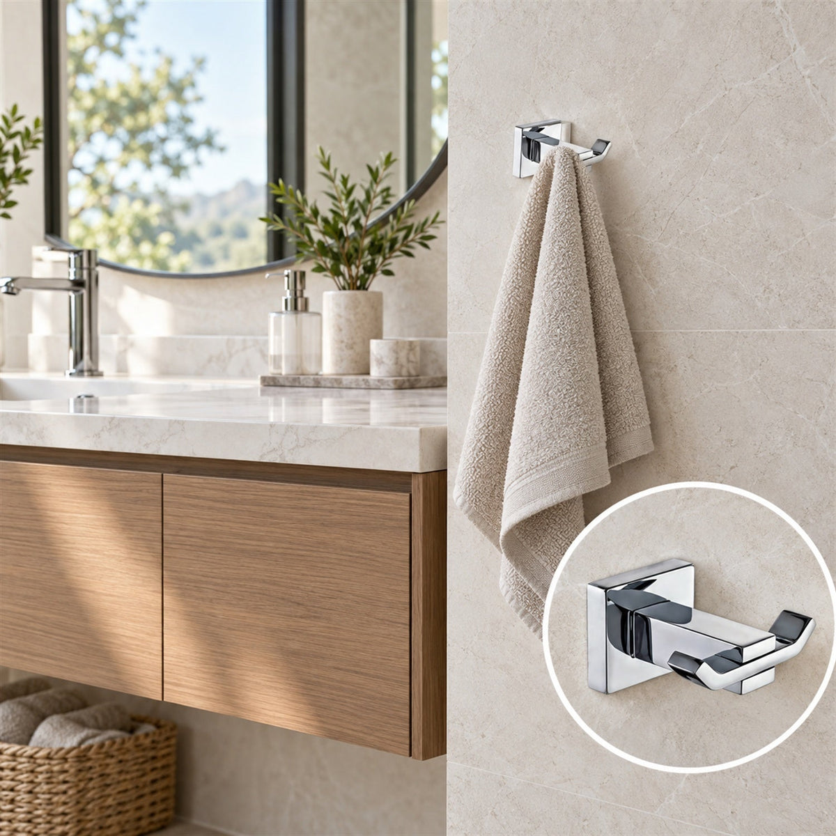 Perchero Metálico Cromado Para Baño