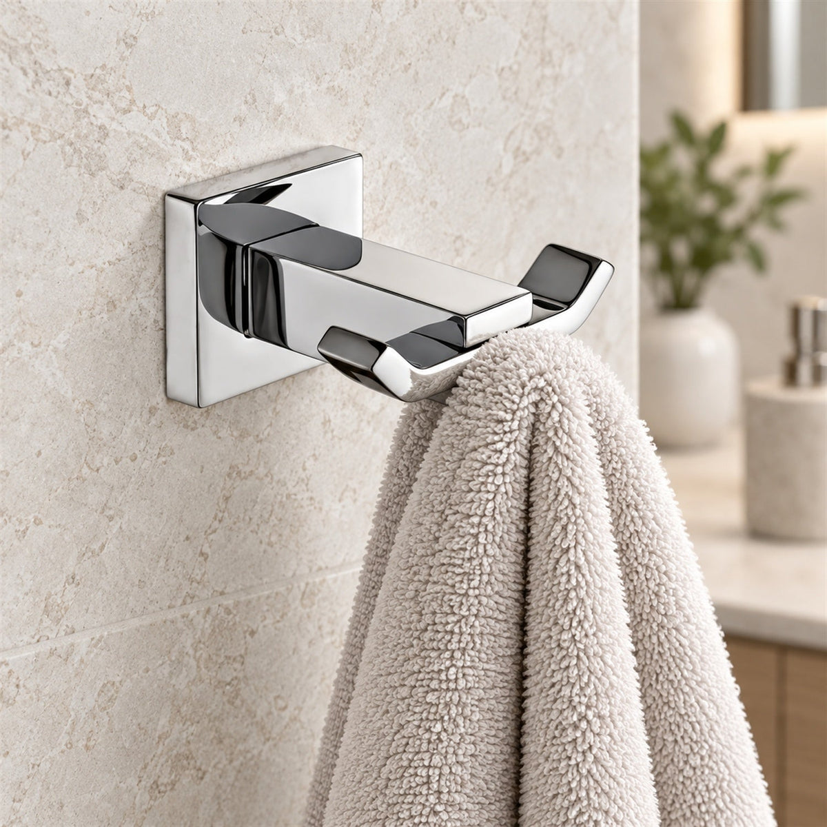 Perchero Metálico Cromado Para Baño