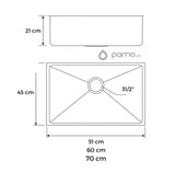 Lavaplatos Lujo Acero Inoxidable 60 x 45 Oro Rosa Alta Calidad