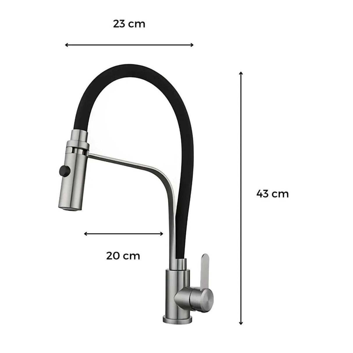 Set Lavaplatos Gris 50x45 cm en Acero Inoxidable 304 + Griferia Monocontrol