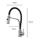 Set Lavaplatos Gris 50x45 cm en Acero Inoxidable 304 + Griferia Monocontrol