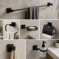 Kit de Accesorios para Baño Schwarz Negro de 6 Piezas