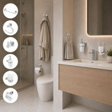 Kit de Accesorios de Baño Cromado de 6 Piezas
